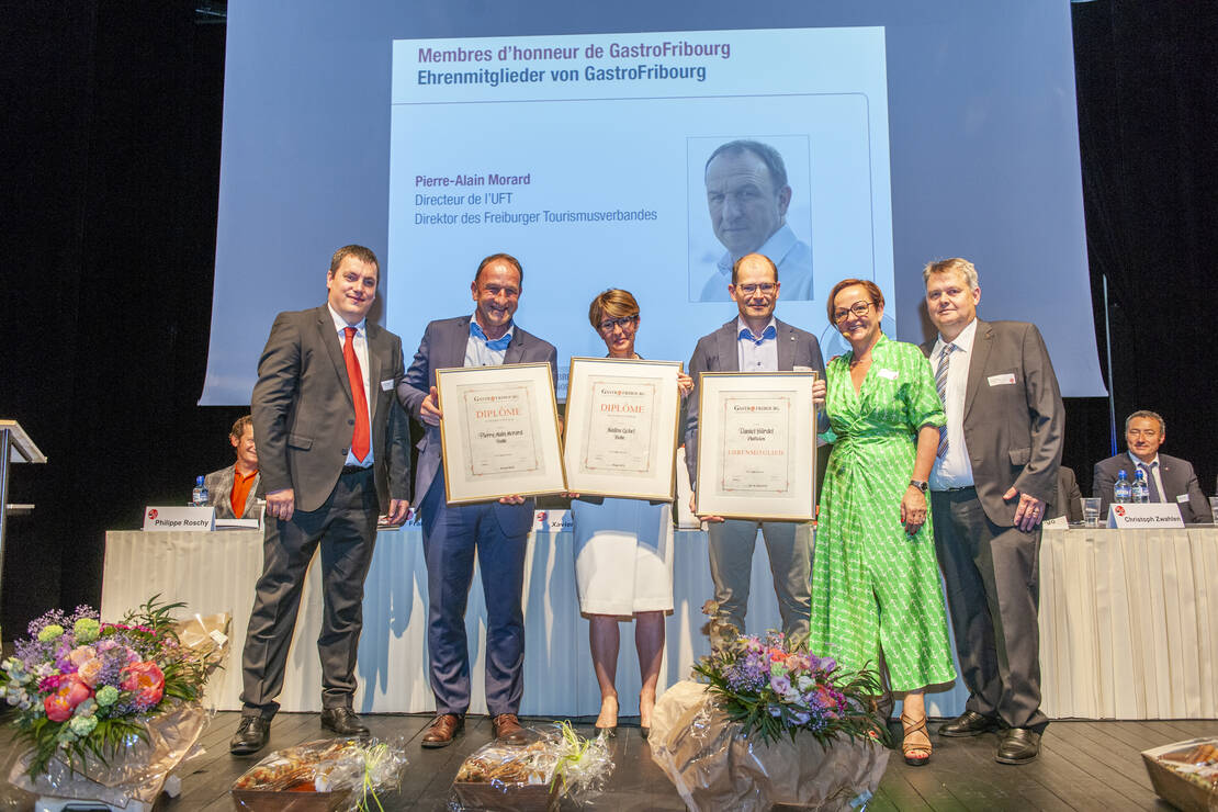 Pierre-Alain Morard, Nadine Gobet et Daniel Bürdel, membres d’honneur