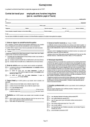 Contrat de travail pour employé-e avec horaires irréguliers