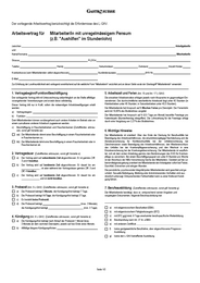 Arbeitsvertrag für Mitarbeiter mit unregelmässigem Pensum
