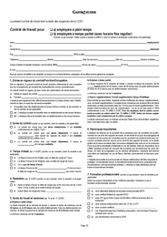 Contrat de travail pour employé-e à plein temps - temps partiel